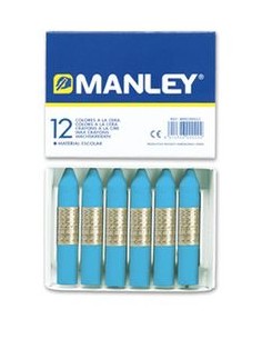 C 12 CERAS MANLEY UNICOLOR Nº17 AZUL CELESTE